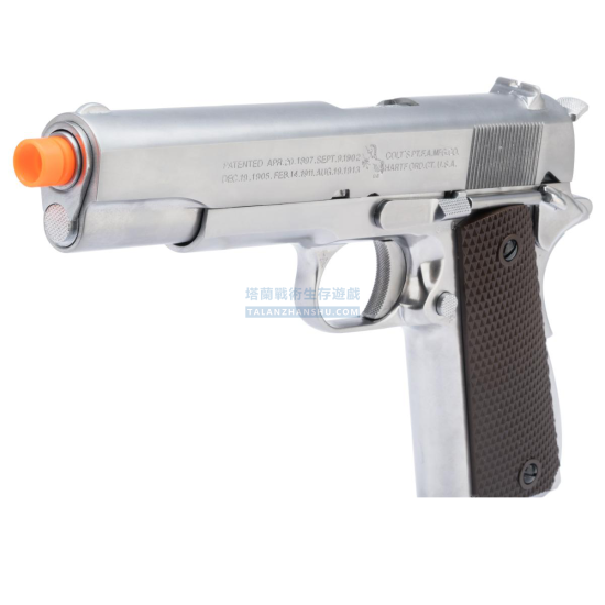 AW 柯特 授權 M1911A1 深刻版 CO2/瓦斯 後座力手槍 (顏色:銀/黑) AW 柯特 授權 M1911A1 深刻版 CO2/瓦斯 後座力手槍 (顏色:銀/黑)