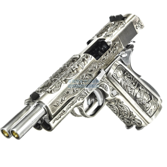 WE 全金屬 雙管 雕花1911 重型後座力氣槍手槍 WE 全金屬 雙管 雕花1911 重型後座力氣槍手槍