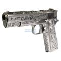 WE 全金屬 雕花 1911 重型後座力 氣槍手槍 - 銀色