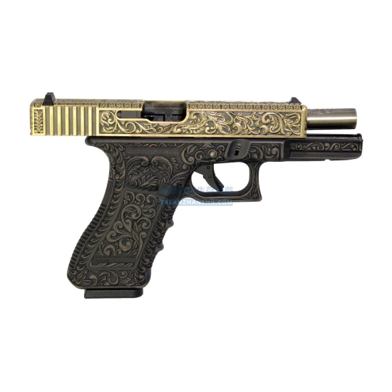 WE Glock G17 Gen3 蝕刻雕花金屬版 克拉克 黑色/古銅色 GBB 後座力氣槍手槍 WE Glock G17 Gen3 蝕刻雕花金屬版 克拉克 黑色/古銅色 GBB 後座力氣槍手槍