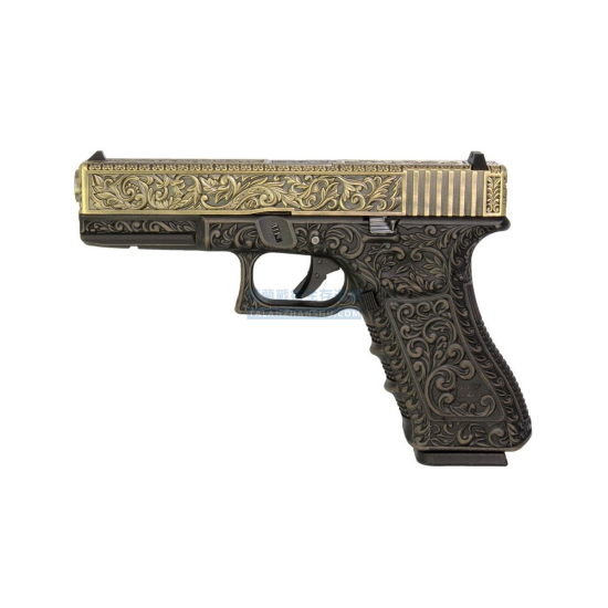 WE Glock G17 Gen3 蝕刻雕花金屬版 克拉克 黑色/古銅色 GBB 後座力氣槍手槍 WE Glock G17 Gen3 蝕刻雕花金屬版 克拉克 黑色/古銅色 GBB 後座力氣槍手槍