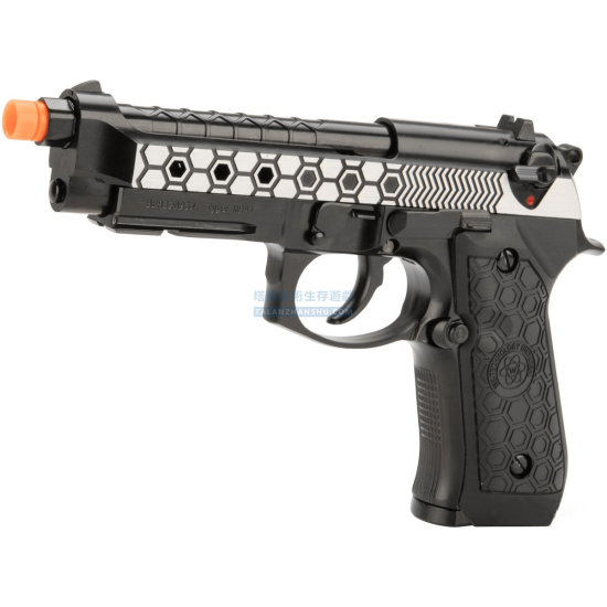WE 六邊形蜂巢版 M92A1 全金屬 後座力 氣槍手槍(顏色:黑色/銀色/雙色) WE 六邊形蜂巢版 M92A1 全金屬 後座力 氣槍手槍(顏色:黑色/銀色/雙色)